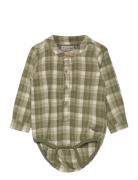 Body Ls Check Bodies Long-sleeved Green Minymo