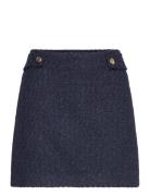 Tweed Mini Skirt Kort Kjol Navy Michael Kors