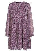 Blossom Mini Dress Kort Klänning Purple Once Untold
