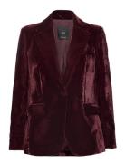 Mango Velvet Blazer Röd