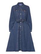 Celinecras Dress Denim Knälång Klänning Blue Cras