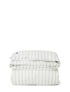 Lexington Home Striped Cotton Poplin Duvet Cover Vit