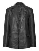 2Nd Ember - Vogue Leather Blazers Single Breasted Blazers Black 2NDDAY