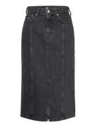 Claire Hgh Midi Skirt Ah7185 Knälång Kjol Black Tommy Jeans