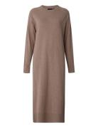 Ivana Cotton/Cashmere Knitted Dress Dresses Knitted Dresses Brown Lexi...