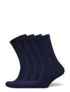 URBAN QUEST 4-Pack Women Bamboo Basic Socks Marinblå