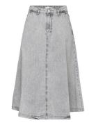 Bluebell Skirt Knälång Kjol Grey Basic Apparel