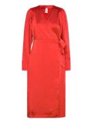 Yaspainterly Ls Wrap Midi Dess S. - Show Dresses Evening Dresses Red Y...