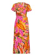 Yastropicana Ss Wrap Dress S. - Fest Dresses Wrap Dresses Orange YAS