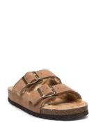 Sl Josephine Suede Taupe Platta Sandaler Beige Scholl