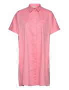 Cilla Shirt Dress Knälång Klänning Pink NORR