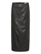 Lanamw Leather Long Skirt Lång Kjol Black My Essential Wardrobe