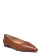 Lauren Ralph Lauren Londyn Burnished Leather Ballet Flat Brun