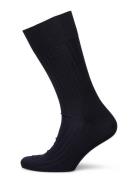 AN IVY Navy Ribbed Socks Blå