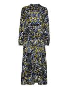 Yascamofly Ls Long Dress S. - Ca Knälång Klänning Multi/patterned YAS