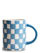 Mug Liz Check Blue/White Home Tableware Cups & Mugs Coffee Cups Multi/...