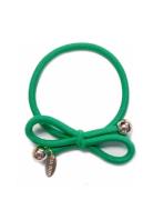 Ia Bon Hair Tie With Gold Bead - Kelly Green Grön