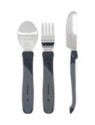 Twistshake Twistshake Learn Cutlery Stainless Steel 12+M Black Svart