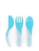 Twistshake Twistshake Learn Cutlery 6+M Pastel Blue Blå