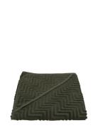 Filibabba Bath Towel With Hood - Zigzag Dark Green Grön