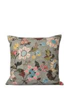 Ceannis C/C 50X50 Grey Flower Linen Multi/patterned