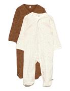 Pippi Nightsuit W/F -Buttons 2-Pack Brun