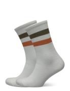 Les Deux Woods Rib Stripe Socks - 2-Pack Vit