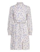 Rina Shirt Dress Flower Knälång Klänning Blue Noella