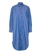 Os Striped Shirt Dress Knälång Klänning Blue GANT
