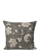 Ceannis Cushion Cover Flower Linen, 50X50Cm Svart