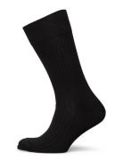 AN IVY Black Ribbed Socks Svart