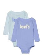 Levi's® Poster Logo Long Sleeve Bodysuit 2-Pack Bodies Long-sleeved Bl...