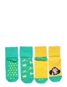 2-Pack Kids Monkey & Banana Anti Slip Socks Strumpor Non-slip Multi/pa...