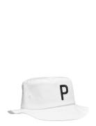 Bucket P Hat Accessories Headwear Bucket Hats White PUMA Golf