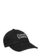Cc Logo Cap W. Distress Accessories Headwear Caps Black Cannari Concep...