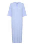 Kamilia Kaftan Dress Knälång Klänning Blue Kaffe