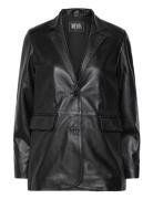 Emma Leather Blazer Läderjacka Skinnjacka Black Jofama