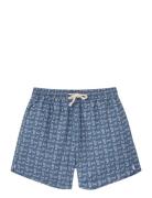 Micro Paisley Swim Trunks Badshorts Blue Pompeii