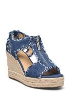 Berkley Mid Wedge Sandalette Med Klack Espadrilles Blue Michael Kors