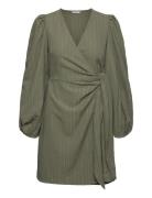 Axelle Wrap Dress Kort Klänning Khaki Green Bubbleroom