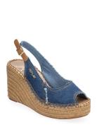 Jess Sling Espadrill Sandalette Med Klack Espadrilles Blue Replay