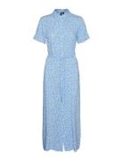 Vmeasy Joy S/S Long Shirt Dress Wvn Ga Maxiklänning Festklänning Blue ...
