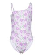 Mango Floral Print Swimsuit Lila