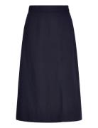 Rel Midi Linen Blend Skirt Knälång Kjol Navy GANT