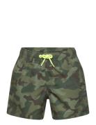 Mango Camouflage Print Swimming Trunks Grön