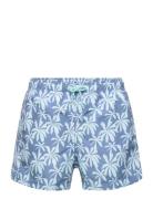 Palm Trees Print Swimsuit Badshorts Blue Mango