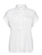 Lauren Women Tissue Linen-Ss Shirt Vit