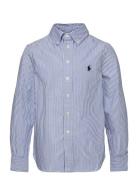 Ralph Lauren Kids Slim Striped Oxford Shirt Blå