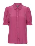 Cuasmine Ss Shirt Tops Blouses Short-sleeved Pink Culture