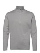 Mens Dunbar Halfzip Fleece Sport T-shirts Long-sleeved Grey Abacus
